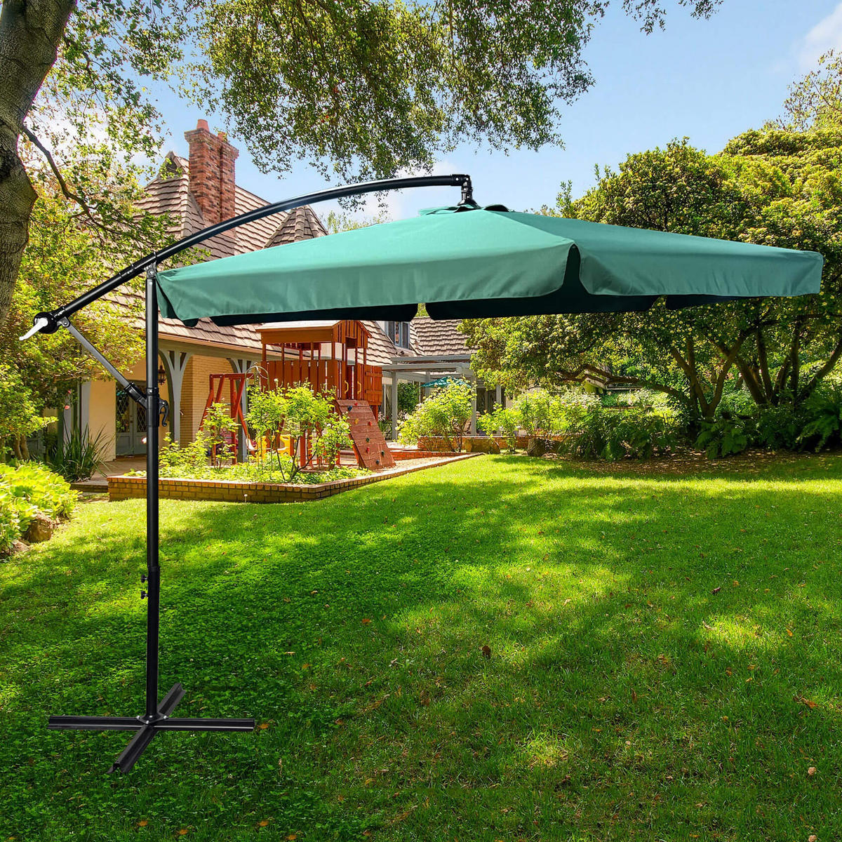 SONNENSCHRIM Grün 245/300 cm - Schwarz/Grün, Metall (300/300cm) - Akord
