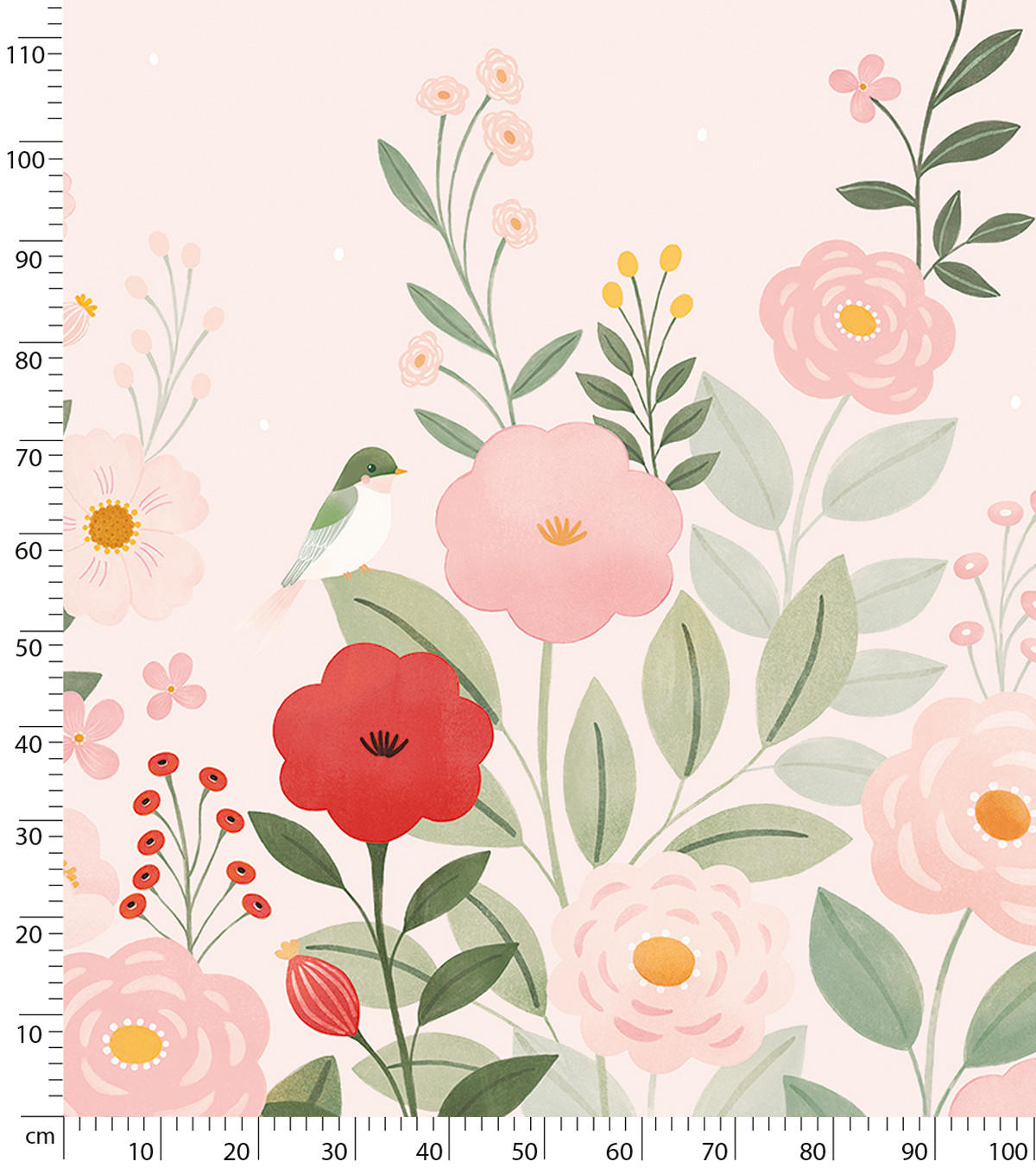PANORAMA-VLIESTAPETE Blumengarten 2 x 2,48 m, rosa - Pink/Rosa, Papier (200/248cm) - Lilipinso
