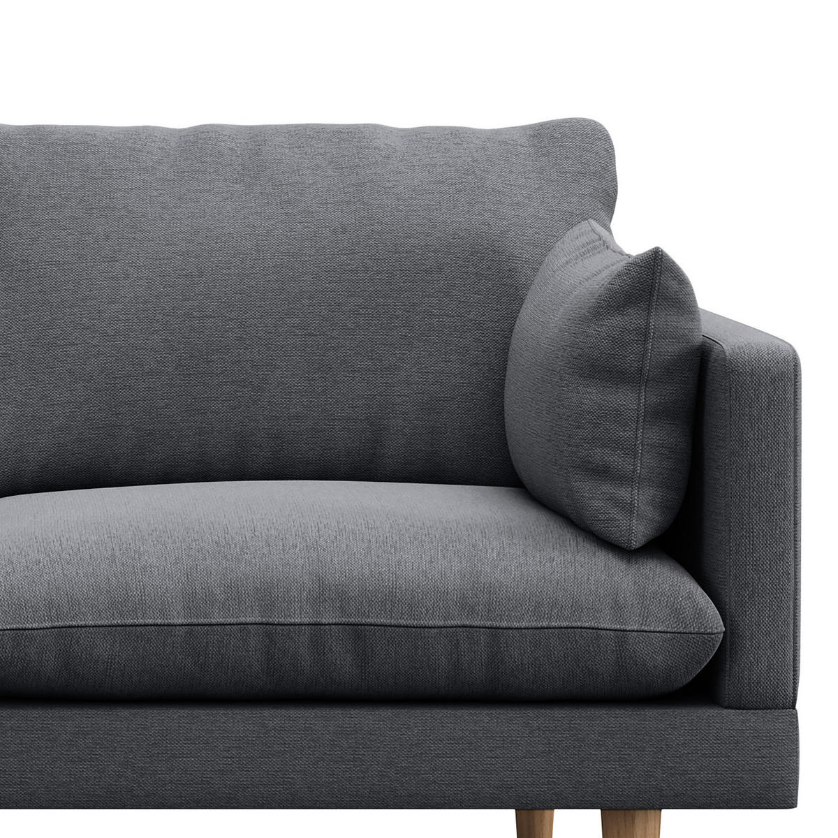 2-SITZER SOFA - Webstoff - Grau, Buchenholz/Textil (162/83/85cm) - home24