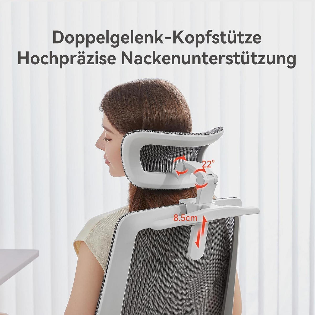 BÜROSTUHL M59AS Mesh Weiß - Grau, Textil (64/113.5/70.5cm)