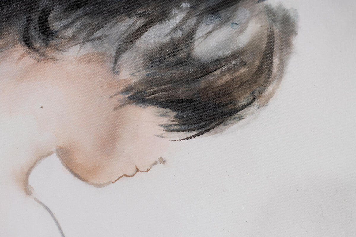 ACRYLBILD HANDGEMALT 60/90 cm - Pink/Beige, Holz/Textil (1.3/90cm) - KUNSTLOFT