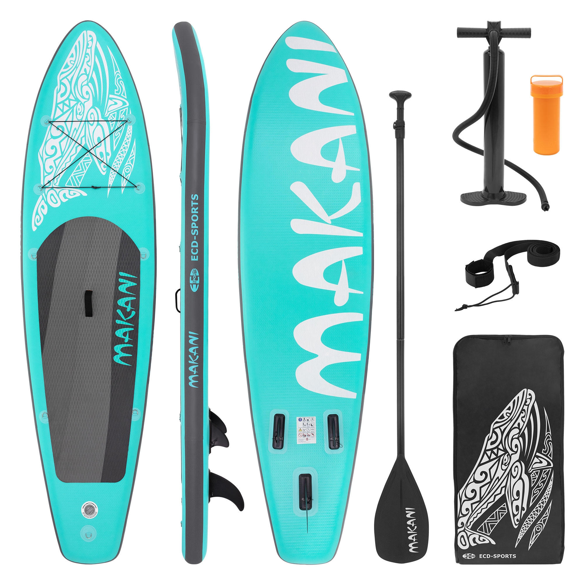 STAND UP PADDLE BOARD Makani Türkis - Türkis, Kunststoff (320/80/15cm) - ECD-Germany
