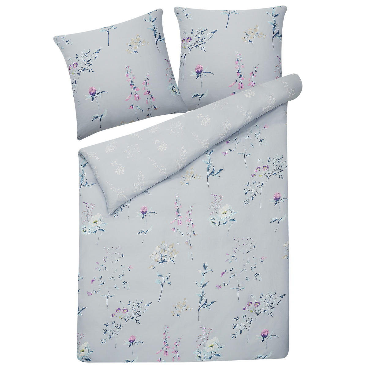 BETTWÄSCHE SET Evergreen 155/220 cm - Blau, Textil (155/220cm) - Beliani