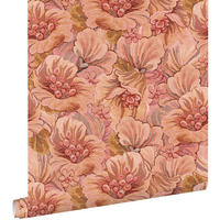 TAPETE gesticktes Blumenmuster 50 x 900 cm - Pink, Papier (50/900cm) - ESTAhome