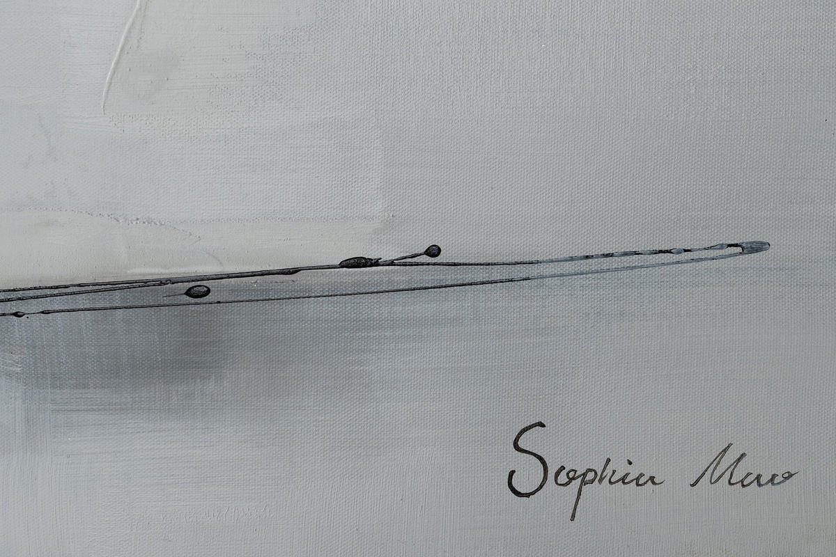 ACRYLBILD HANDGEMALT 150/50 cm - Gelb/Silberfarben, Holz/Textil (2/50cm) - KUNSTLOFT