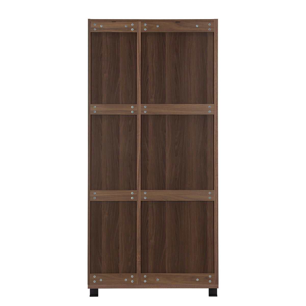 FURNIERTER SCHUHSCHRANK mit Spiegeltür - Walnussfarben, Holzwerkstoff/Metall (84/185/17cm) - home24