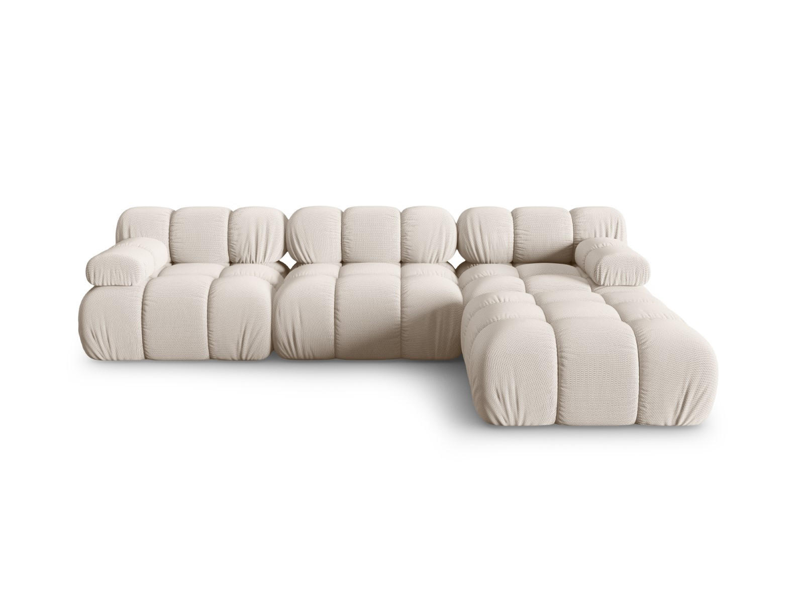 SOFA modular Bellis aus 3D-Stoff leichtes beige 4 Sitzplätze - Creme, Textil (188/70/282cm) - Micadoni