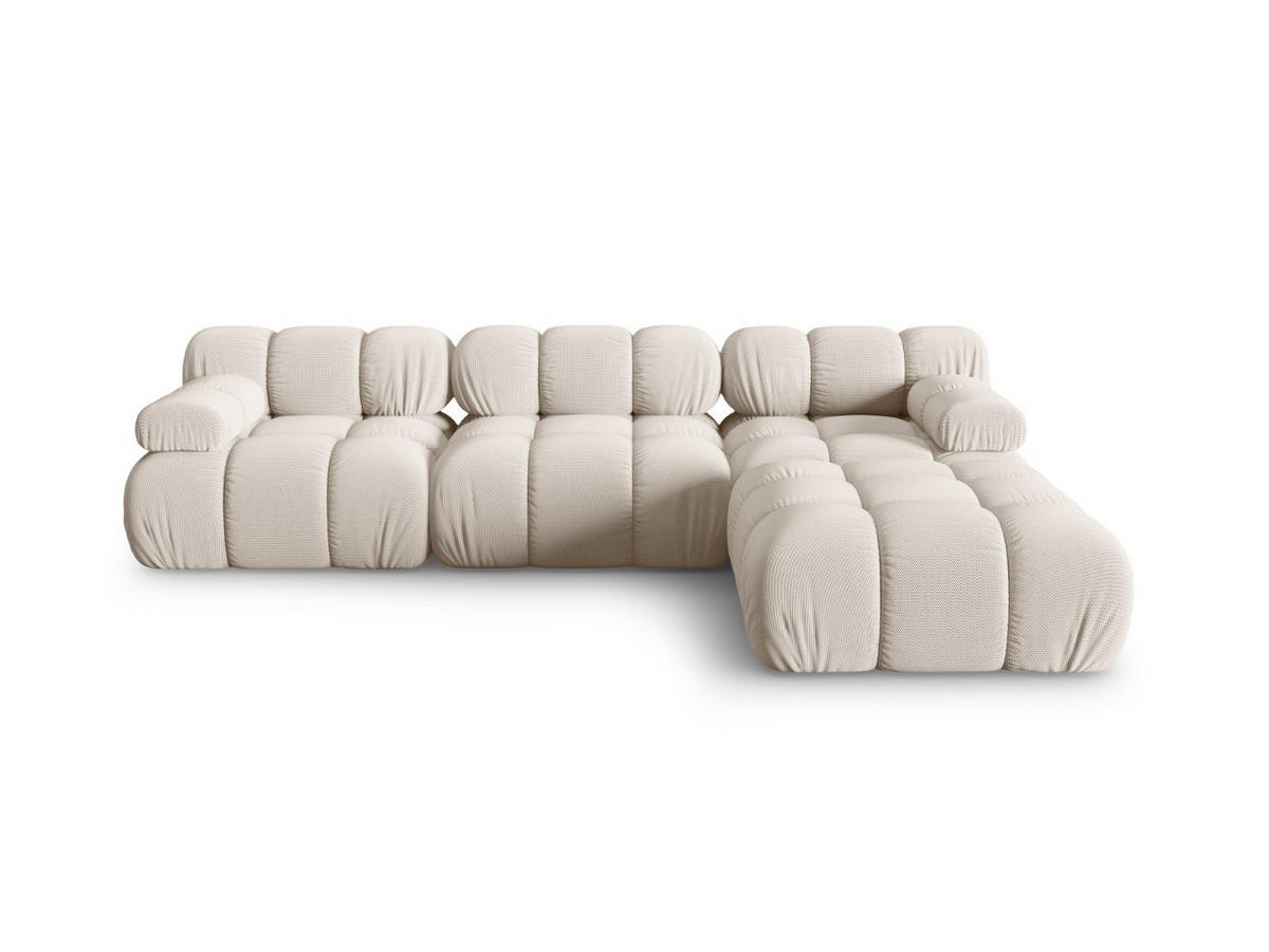 SOFA modular Bellis aus 3D-Stoff leichtes beige 4 Sitzplätze - Creme, Textil (188/70/282cm) - Micadoni