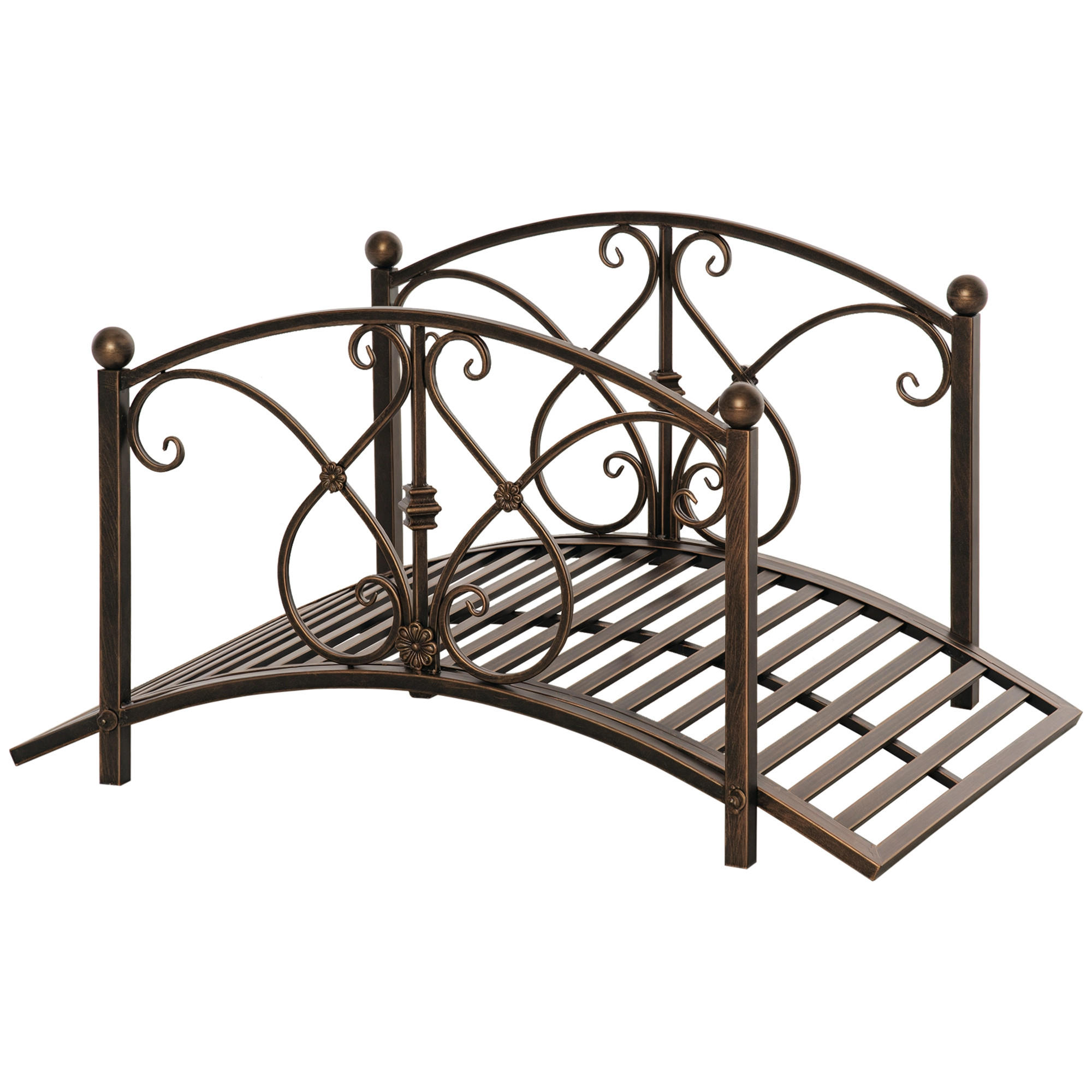 GARTENBRÜCKE,METALL Vintage floral,schwarz - Braun, Metall (99/68/53cm) - Vallsero