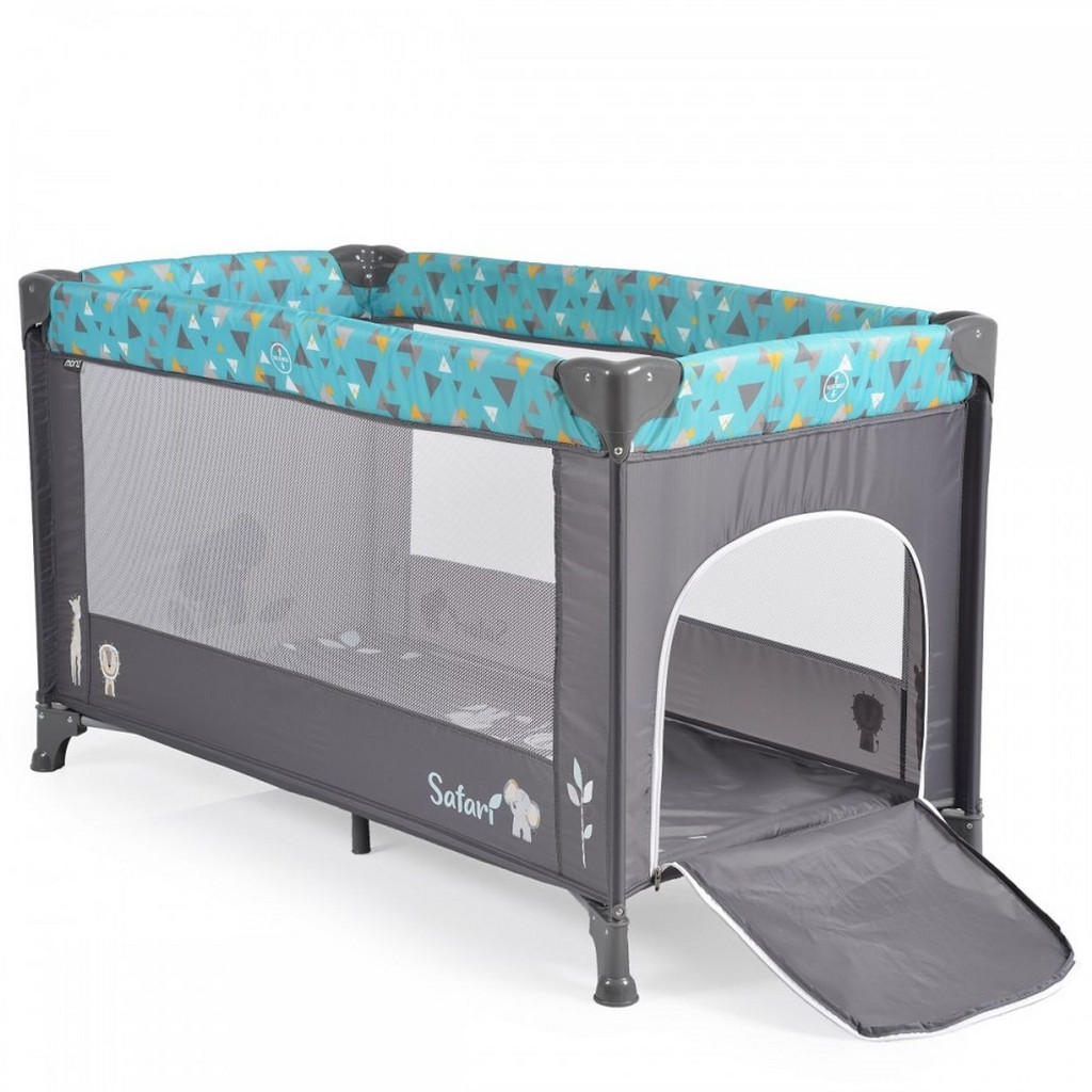 Thumbnail - Moni Reisebett, Grau, Türkis, Kunststoff, 60x120 cm, Babymöbel, Babybetten, Reisebetten