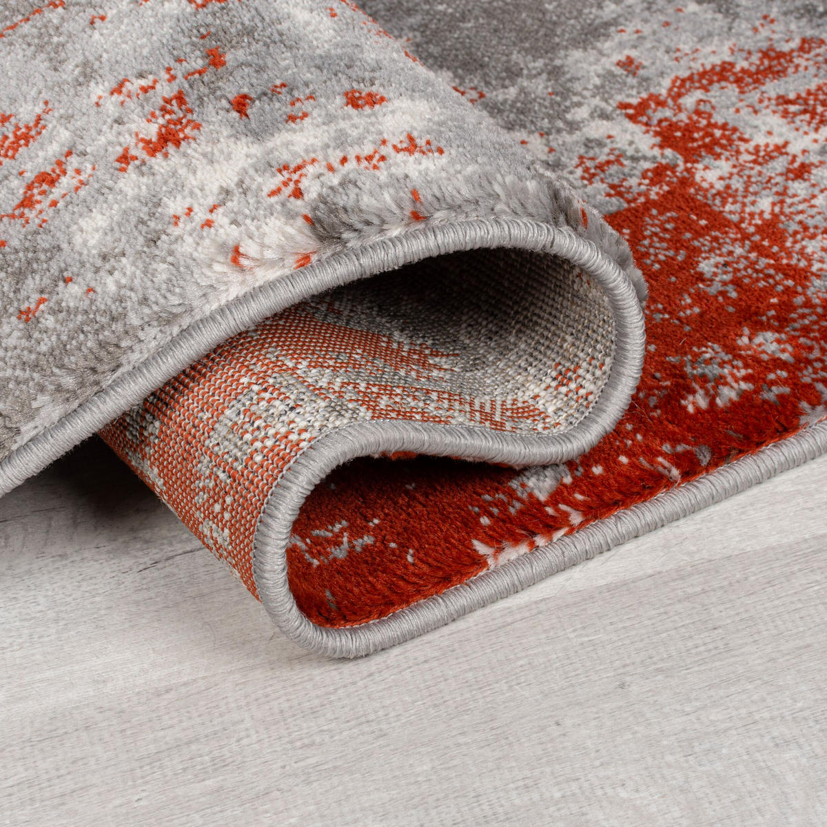 TEPPICH Kunst-Abstrakt-Muster DEE, Rot-Grau 200x290 cm - Rot, Textil (200/290cm) - KADIMA DESIGN