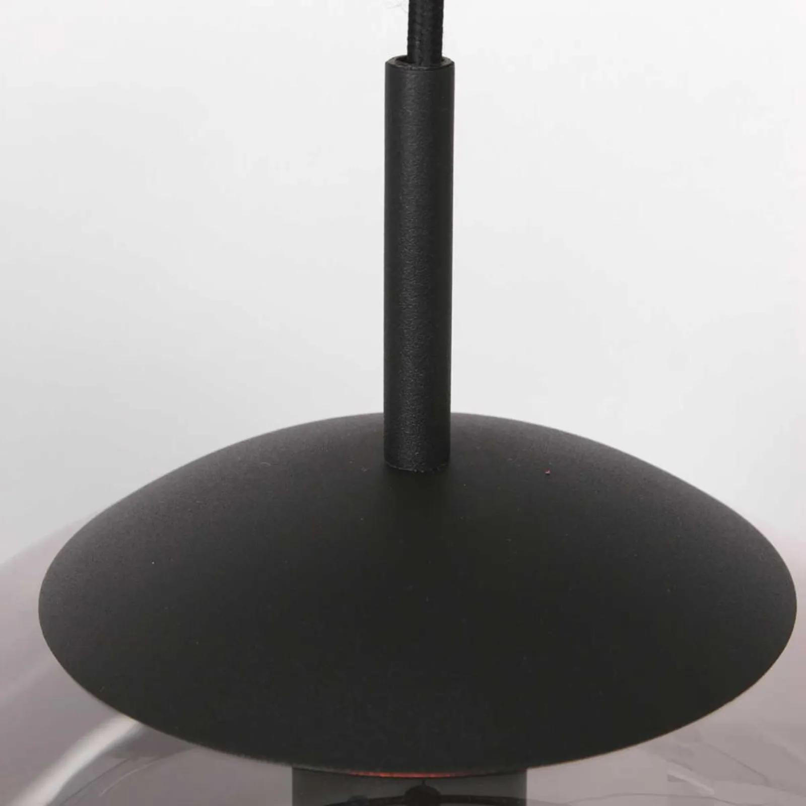 PENDELLEUCHTE Bollique 25/35-170 cm   - Schwarz, KONVENTIONELL, Glas/Metall (25/35-170cm)