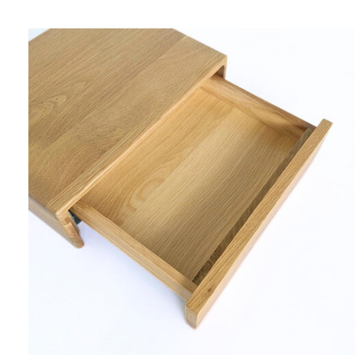 NACHTTISCH Frank, Natur Massiveiche - Beige, Holz (40/12/30cm) - WOODEK