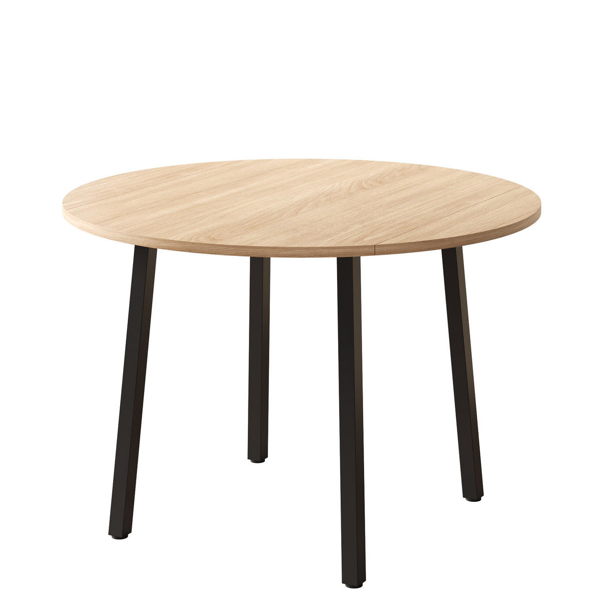 ESSTISCH 100/100 cm in Eicheoptik, klappbar, rund, für 2-4 Personen - Eichefarben, Holzwerkstoff (100/100/75cm) - Flora Grace