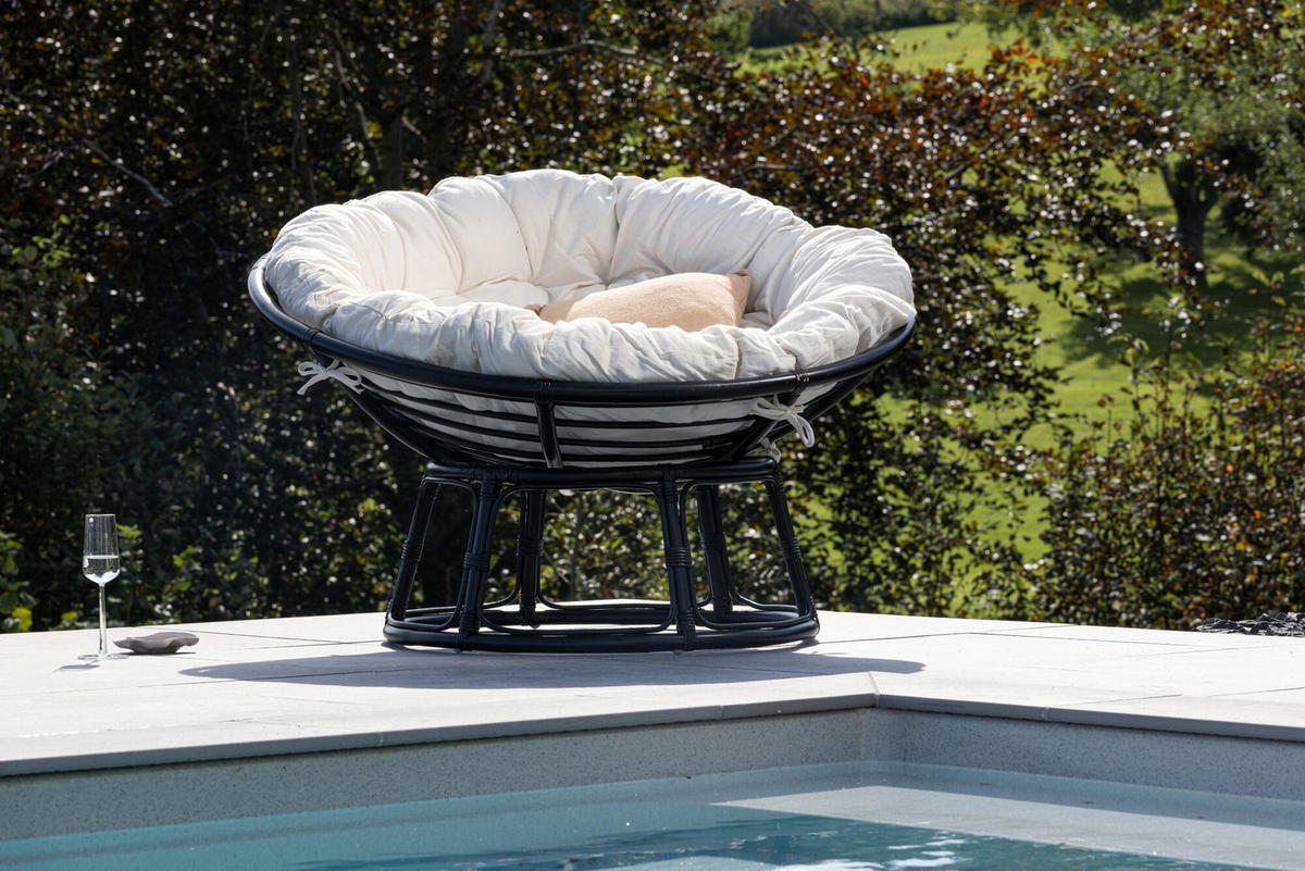 GARTENSESSEL BONNIE Schwarz 115x101x91 cm - Schwarz, Textil (115/91/101cm) - FURNLUX