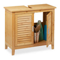WASCHBECKENUNTERSCHRANK - Hellbraun, Holz/Holzwerkstoff (67/60/30cm) - Relaxdays