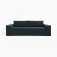 EXPRESS-SOFA umwandelbar Matratze Dunlopillo 160cm Velours Pfauenblau 234cm - Türkis/Blau, Textil (234/90/100cm) - Sia Home