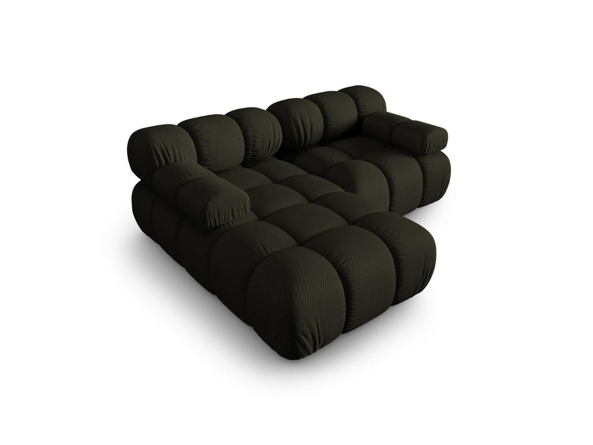 ECKSOFA modular links Bellis aus 3D-Stoff Amazonasgrün 3 Sitzplätze - Waldgrün, Textil (155/188cm) - Micadoni