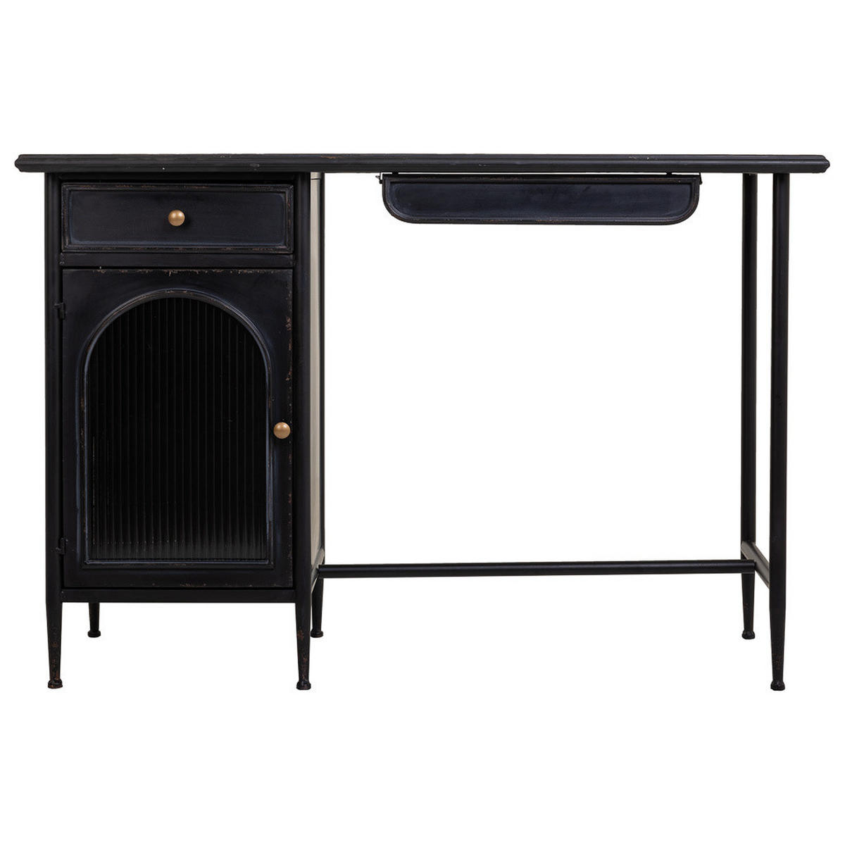 SCHREIBTISCH aus Metall 120x50x80 cm - Schwarz, Metall (50/120/80cm) - Wanderlust