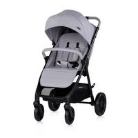 KINDERWAGEN Ultera hellgra klappbar Korb Federung Hinterradbremse Gurt - Schwarz, Metall (75/56/102cm) - Chipolino