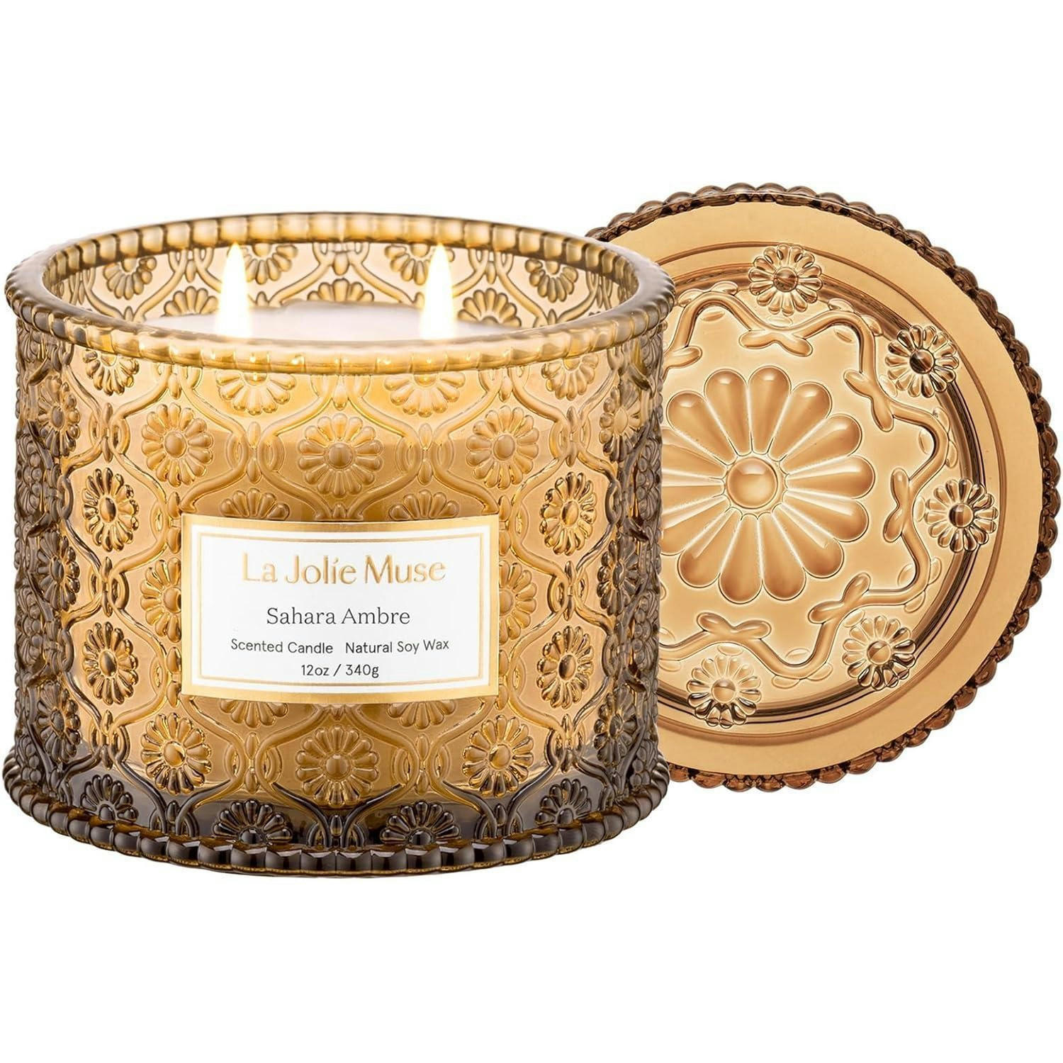 DUFTKERZE Sahara Ambre 2-Docht Soja 340 g - Bronzefarben, Glas (4cm)
