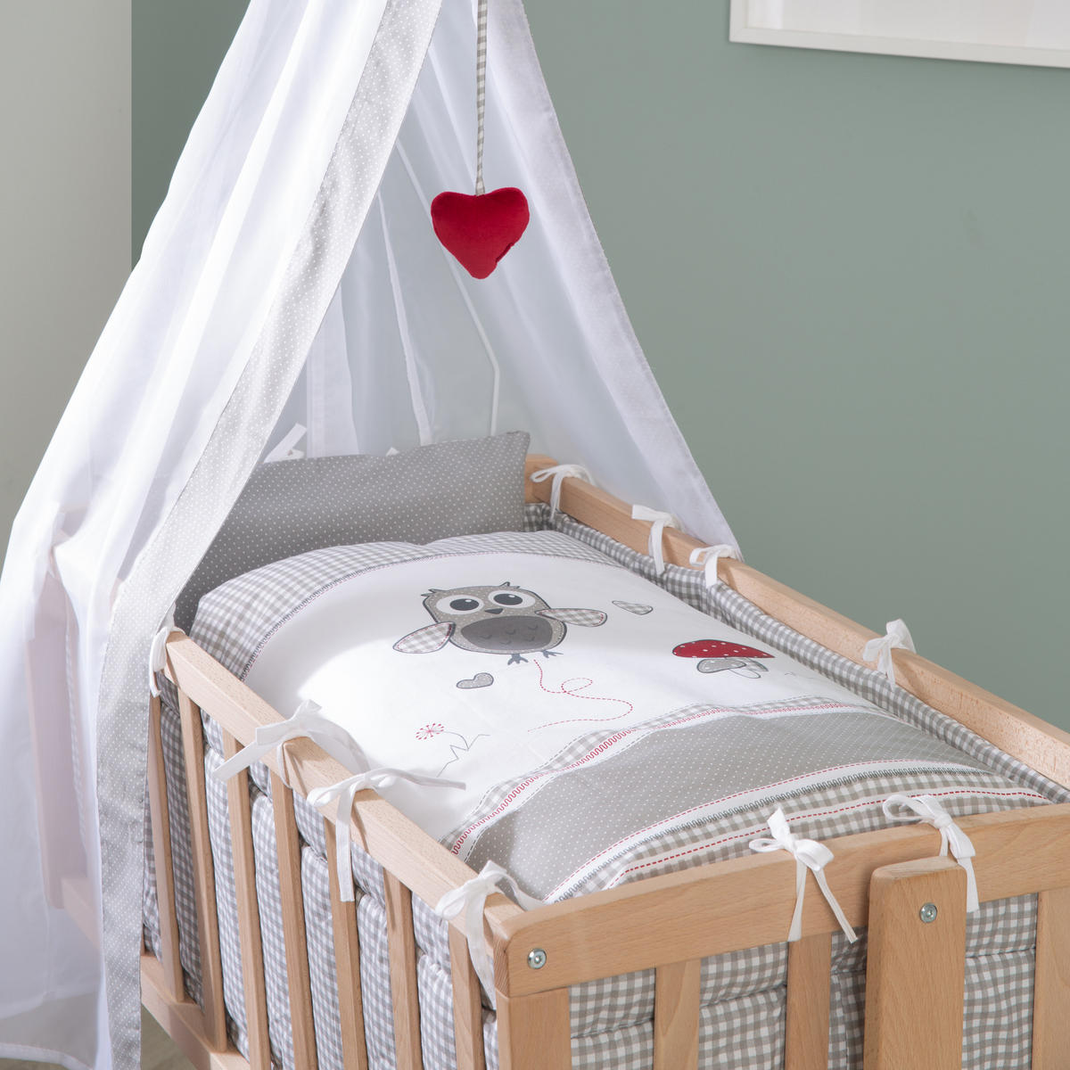 BABYWIEGENSETT Adam & Eule - Naturfarben, Holzwerkstoff/Textil (40/90cm) - Roba