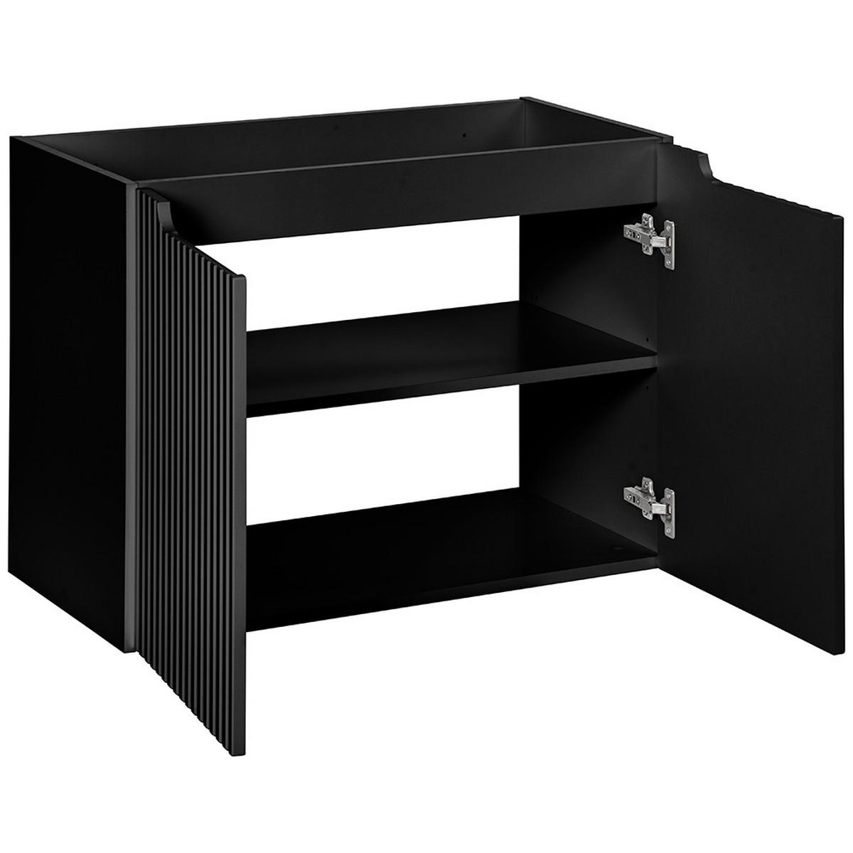 WASCHBECKENSCHRANK Newport-56 - Schwarz, Holzwerkstoff (100/60/40cm) - Lomado