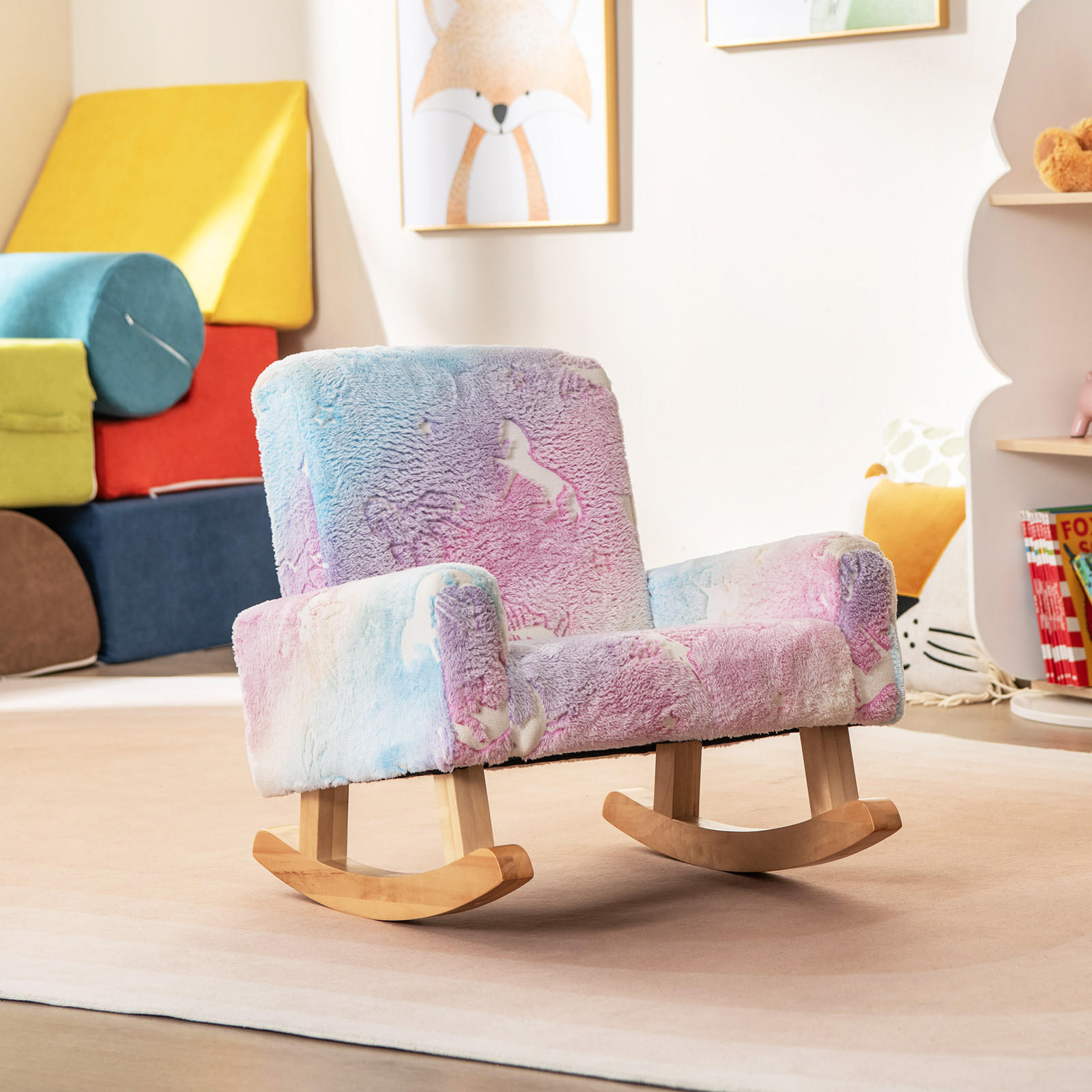 KINDERSOFA 50cm Mehrfarbig - Multicolor, Textil (49/50/56cm) - COSTWAY