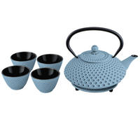 TEEKESSEL Gusseisen mit Sieb Tsuko Blau 1,25 l 20/20/16,5 cm - Blau, Metall (20/20cm) - AROMELIO