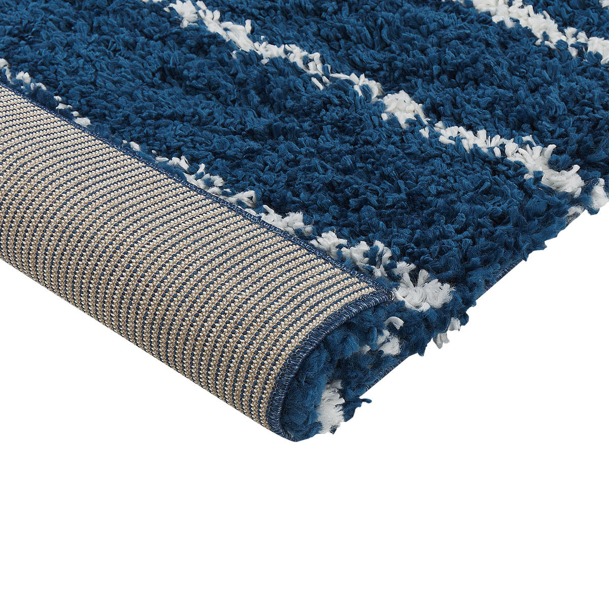SHAGGY-TEPPICH Tashir 230/160 cm - Blau, Kunststoff (160/230cm) - Beliani