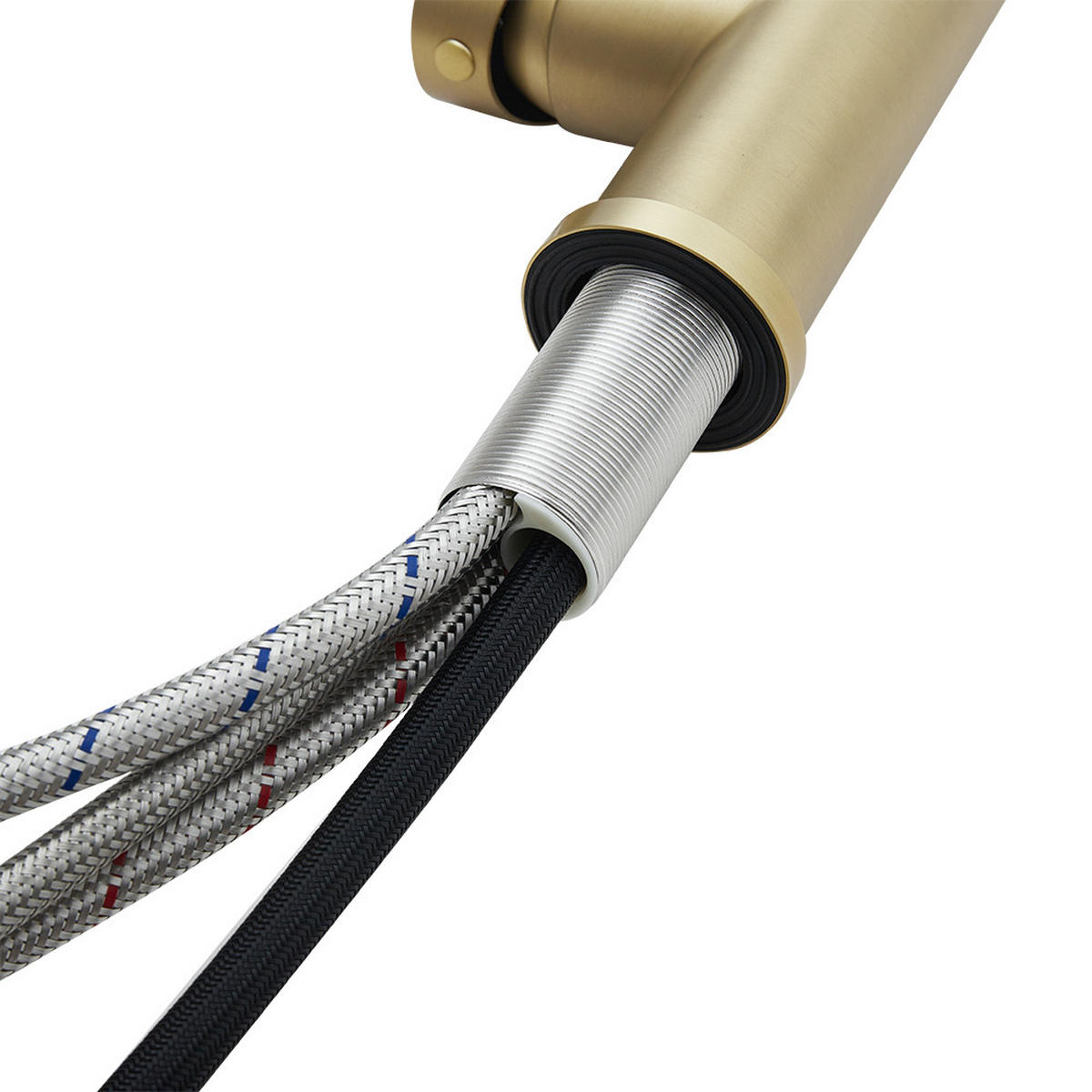 KÜCHENARMATUR Ausziehbar Federbrause Einhandgriff Gold - Goldfarben, Metall (24/53/5.5cm) - Livingandhome
