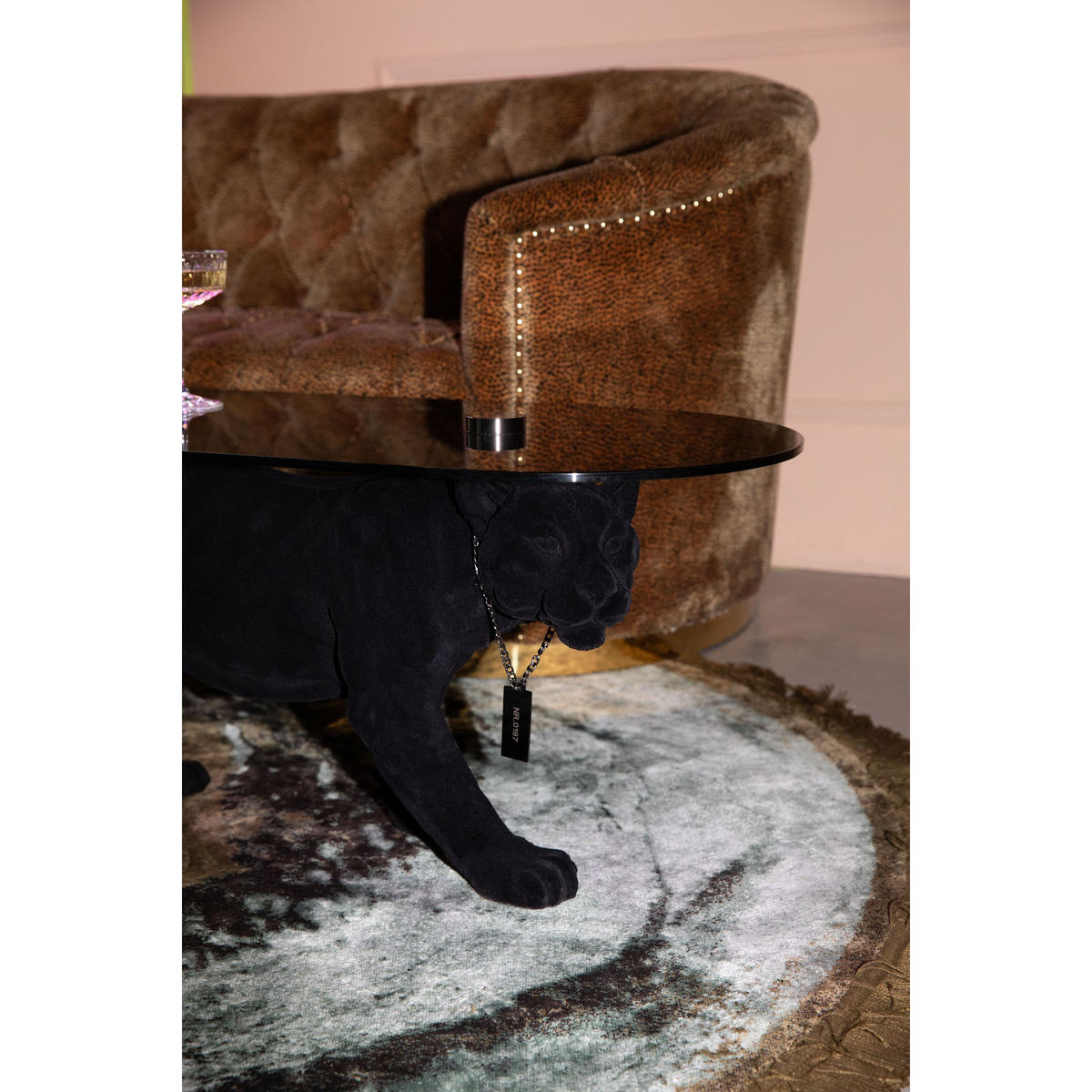 COUCHTISCH Dope As Hell Panther Schwarz - Schwarz, Naturmaterialien (90/40/42cm) - Bold Moneky