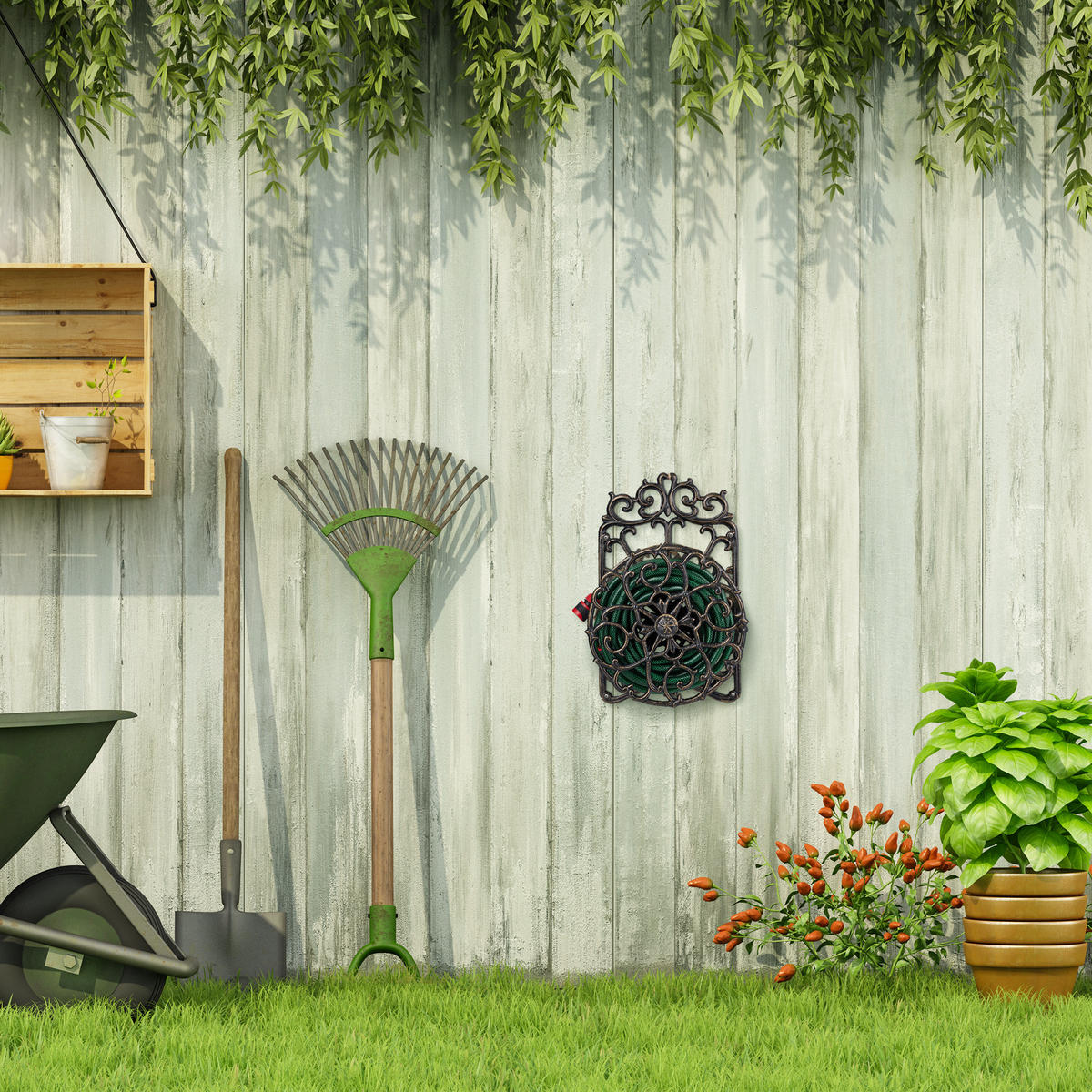 SCHLAUCHHALTER - Multicolor, Metall (33/52/31cm) - Relaxdays