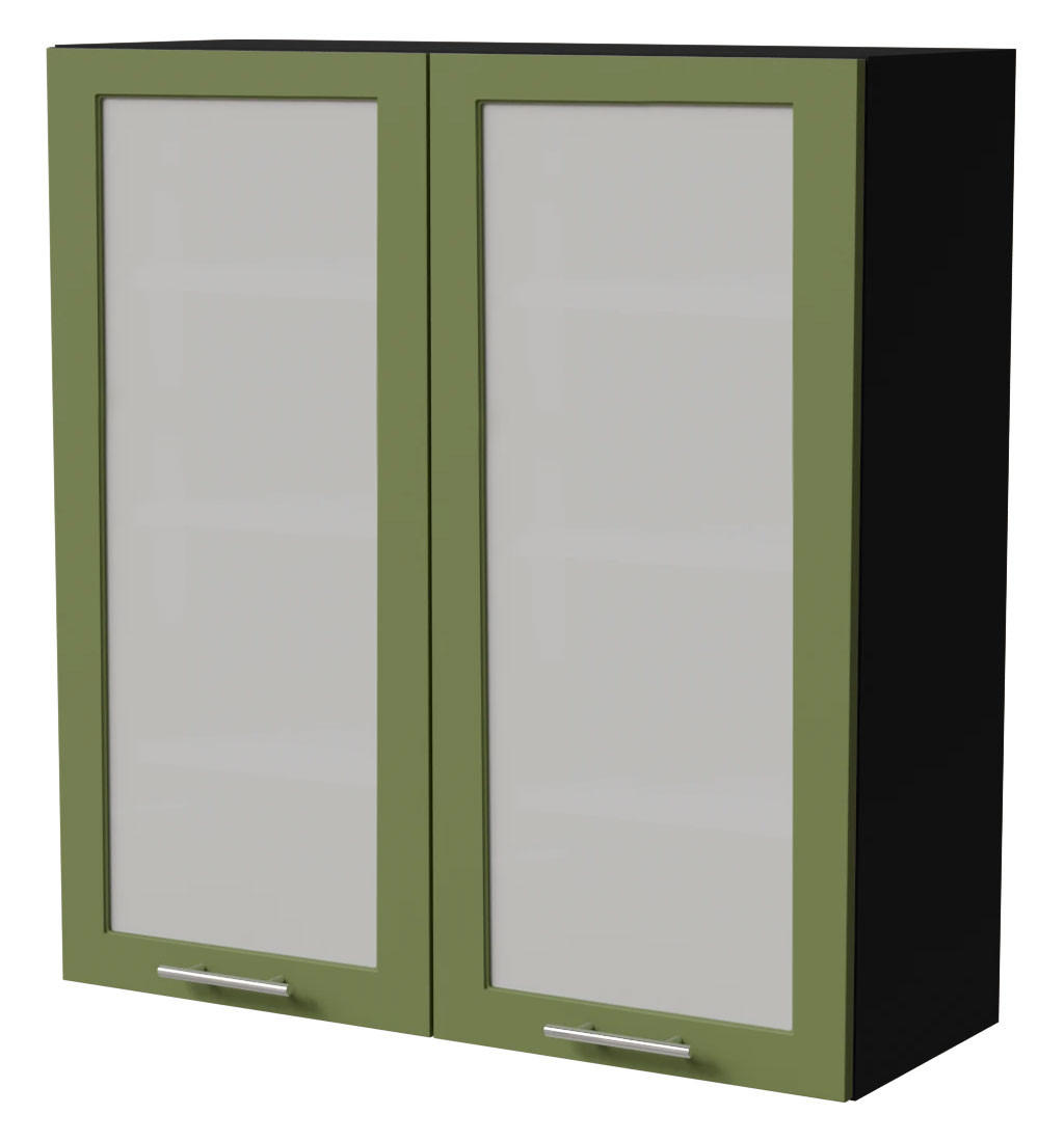 HÄNGESCHRANK Brerra W4S/90 Schwarz / RAL 6025 farngrün Matt 90 / 32,5 / 96cm - Schwarz/Grün, Holz/Holzwerkstoff (90/96/32.5cm) - Feldmann-Wohnen