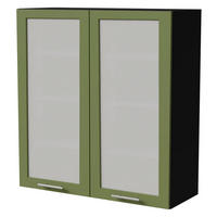 HÄNGESCHRANK Brerra W4S/90 Schwarz / RAL 6025 farngrün Matt 90 / 32,5 / 96cm - Schwarz/Grün, Holz/Holzwerkstoff (90/96/32.5cm) - Feldmann-Wohnen