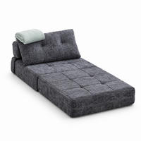 SCHLAFSESSEL Grau mit Kopf- und Lumbalkissen, Chenille - Grau, Textil/Metall (79/57/79cm) - CHICFURN