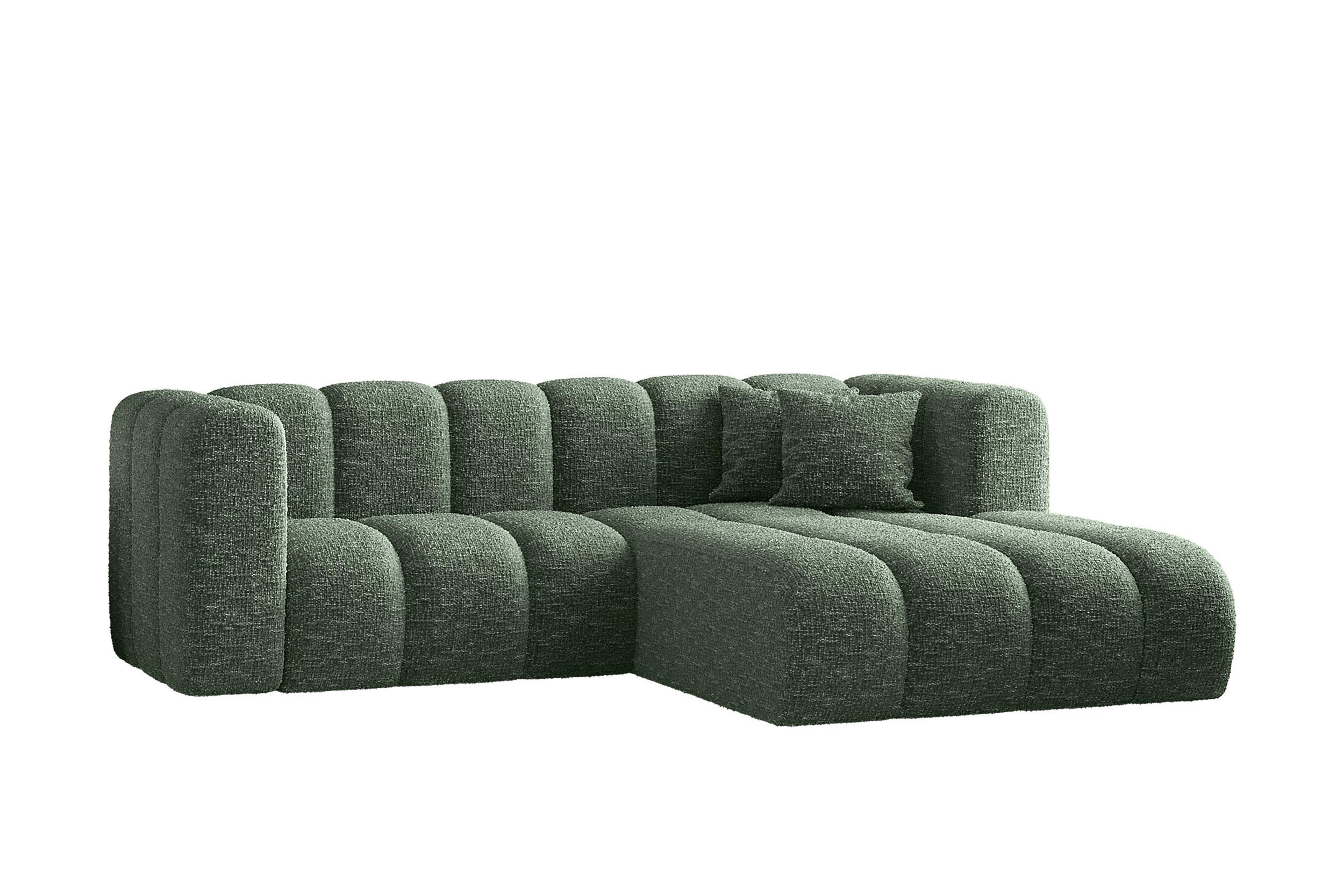ECKSOFA L-form Sofa Grand modular stoff Haga Grün Rechts - Grün, Holz (227/179cm) - Kaiser Möbel