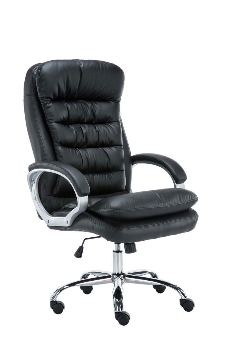 BÜROSTUHL SOUK - 116x68x77, Schwarz | Kunstleder - Schwarz, Leder/Metall (68/116/77cm) - DELUKE