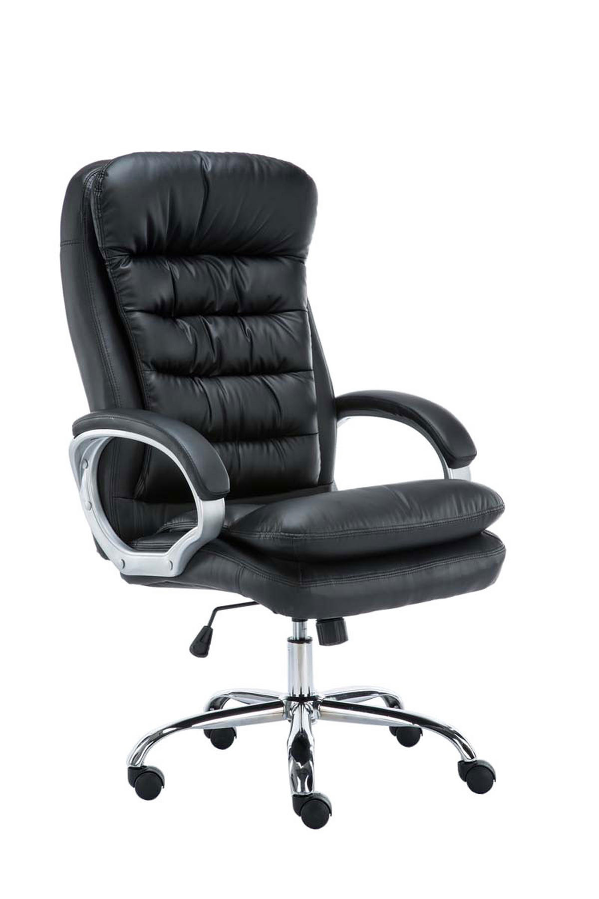 BÜROSTUHL SOUK - 116x68x77, Schwarz | Kunstleder - Schwarz, Leder/Metall (68/116/77cm) - DELUKE