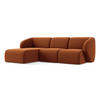 ECKSOFA Links Samt Stoff Orange - Terracotta/Schwarz, Holzwerkstoff/Kunststoff (248/166cm) - Makamii