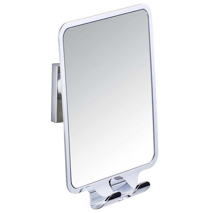 KOSMETIKSPIEGEL Vacuum-Loc Quadro 8/14/20 cm - Silberfarben, Glas (14/20/8cm) - Wenko