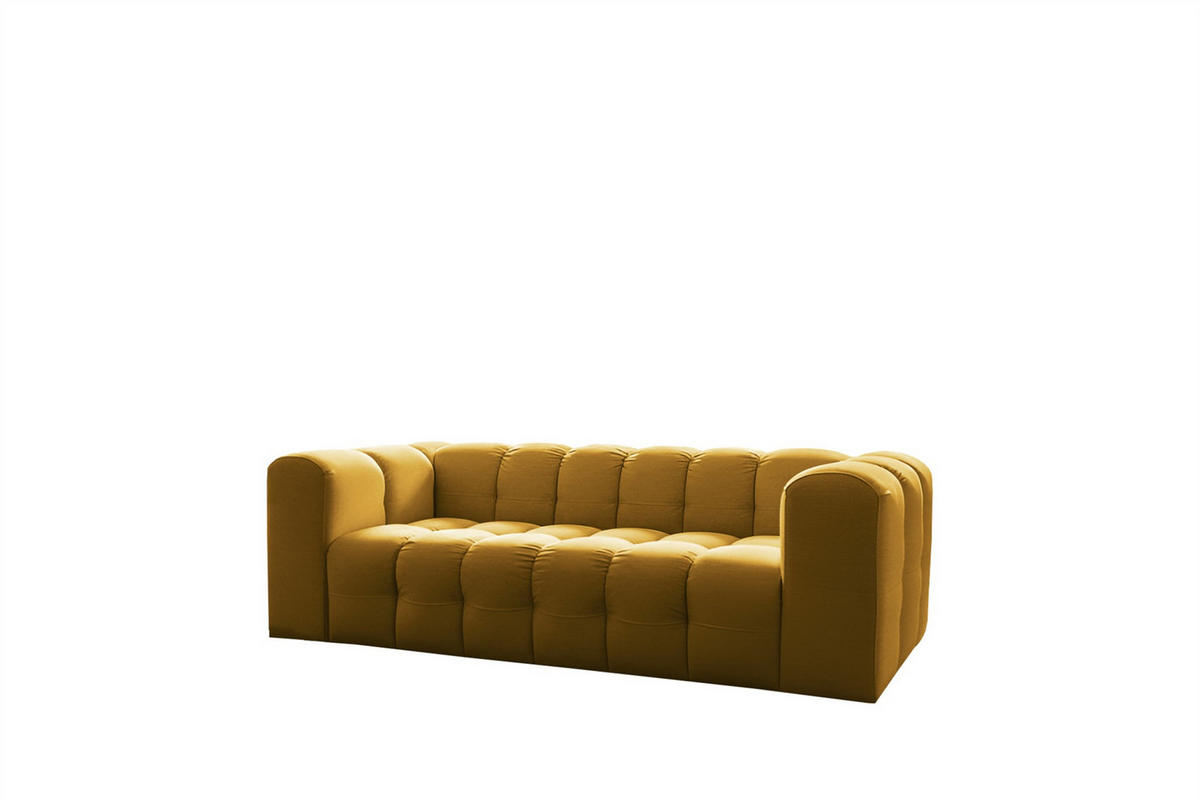 SOFA 3-sitzer Solvie In Tiffani - Gelb, Holzwerkstoff/Textil (230/75/106cm) - Fun Möbel