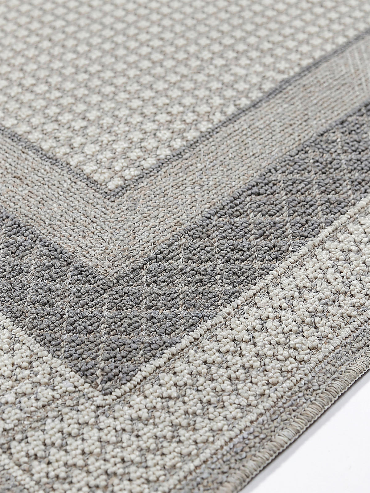 KURZFLORTEPPICH Waschbar NORA, mit Bordüre, Grau, 160 x 230 cm - Grau, Textil (160/230cm) - KADIMA DESIGN