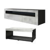 WOHNZIMMERSET Berlin Beton Oxid Optik - Hellgrau, Holzwerkstoff (155/46/40cm) - Vladon