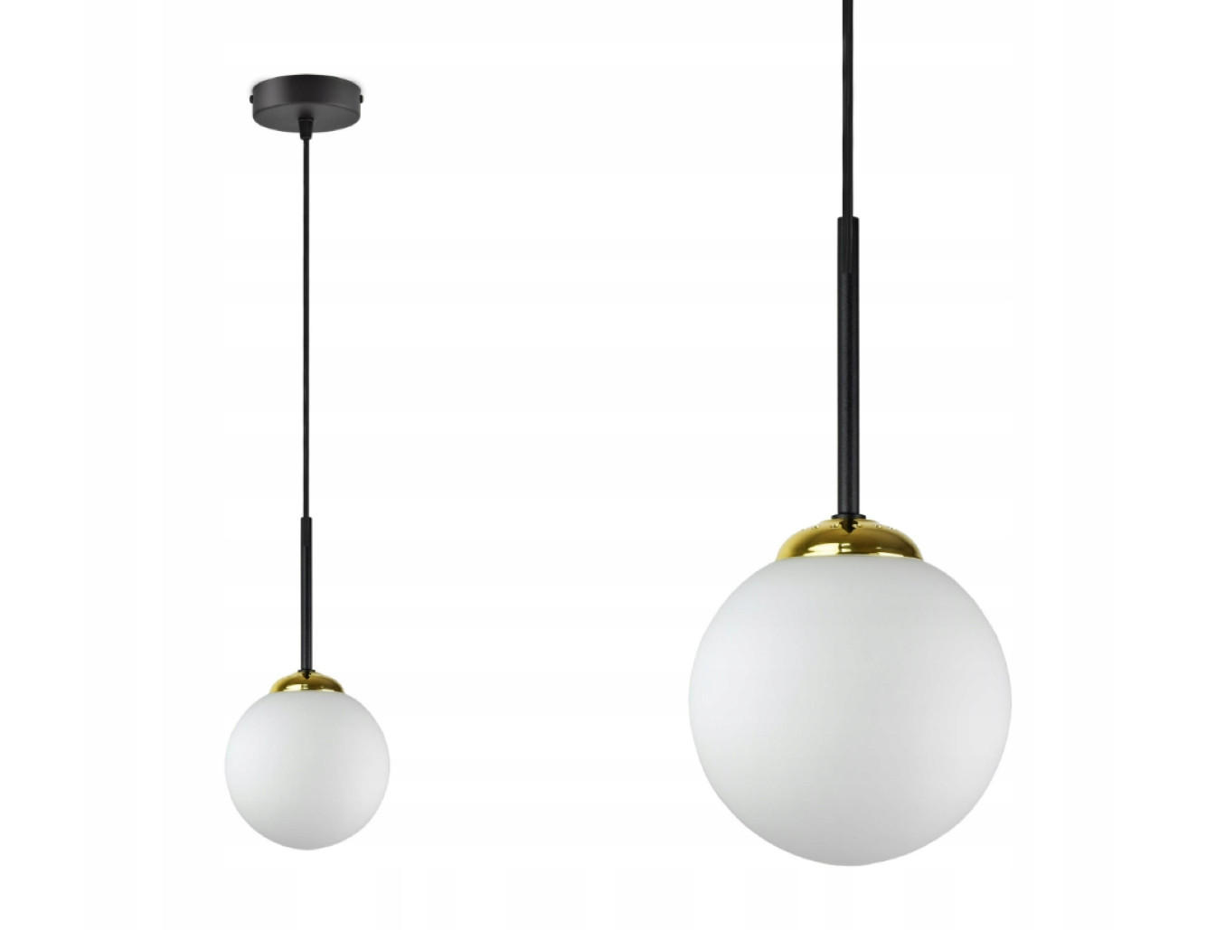 PENDELLEUCHTE Milano Glas - Goldfarben/Schwarz, Glas/Metall (14/14/110cm) - kiki design