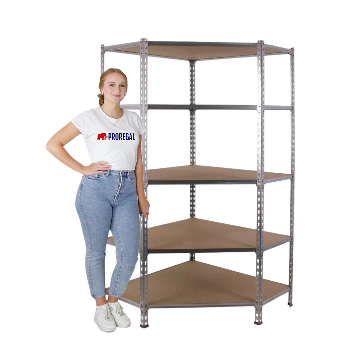 ECKREGAL Muli HxBxT 180 x 90 x 30 cm 5 Fachböden Fachlast 200 kg Verzinkt - Silberfarben, Metall (90/180/30cm) - PROREGAL