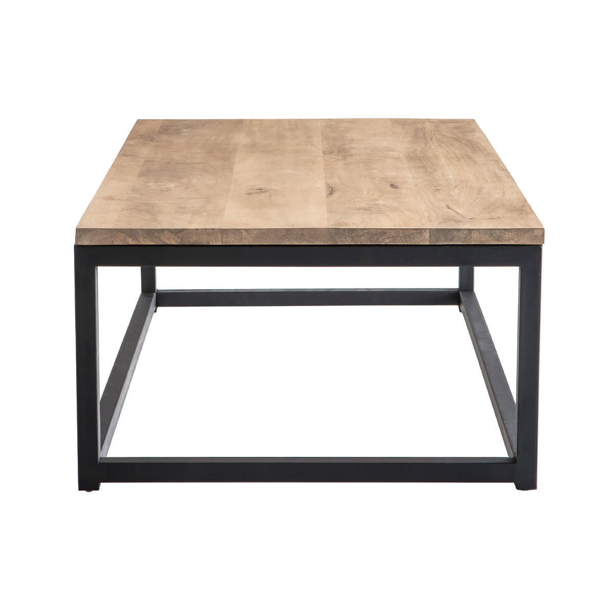 COUCHTISCH Holz und Metall FACTORY - Naturfarben, Holz (120/70/41cm) - Miliboo