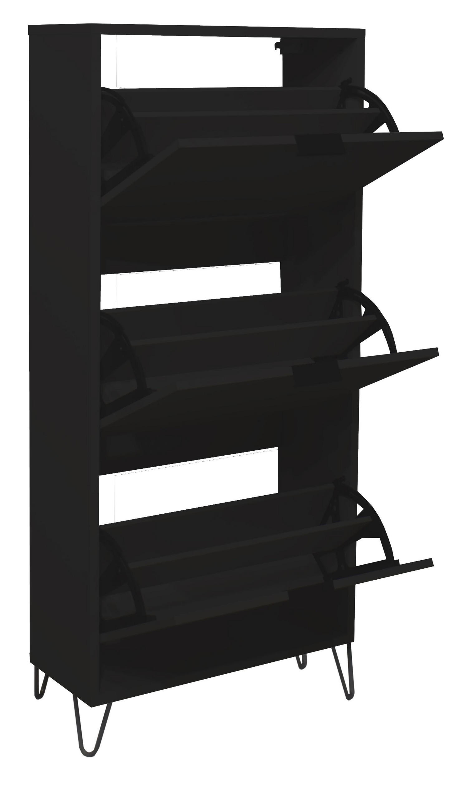 SCHUHSCHRANK Erna 61x25x141 Anthrazit matt Lack - Grau, Holzwerkstoff (61/141/25cm) - 58aufmkessel