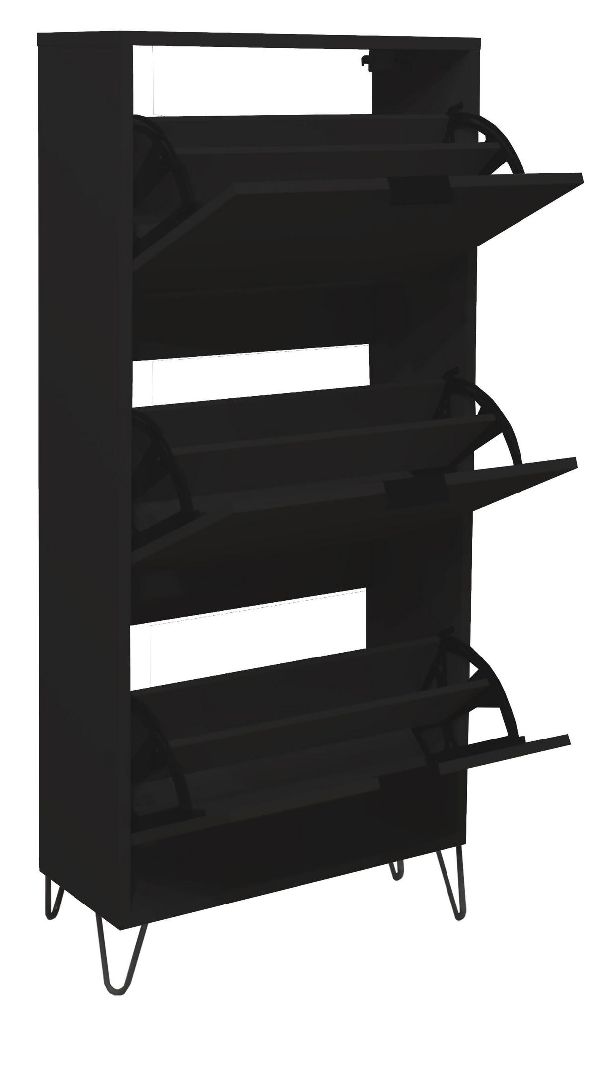 SCHUHSCHRANK Erna 61x25x141 Anthrazit matt Lack - Grau, Holzwerkstoff (61/141/25cm) - 58aufmkessel