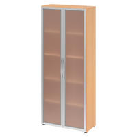 AKTENSCHRANK - 5 Ordnerhöhen 35/80/188 cm in Buchefarben/Milchglaß - Buchefarben, Holzwerkstoff (80/188/35cm) - bümö